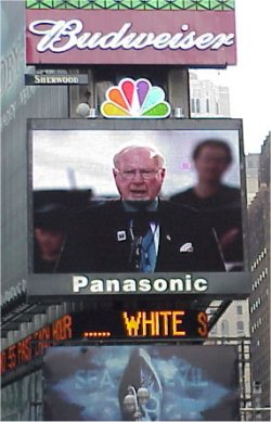 Walsh appears on the giant screen