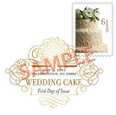 Wedding Cake color pictorial cancellation Postmaster SPECIAL CANCELLATIONS