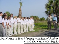 Sec. Norton at Tree Planting with Schoolchildren